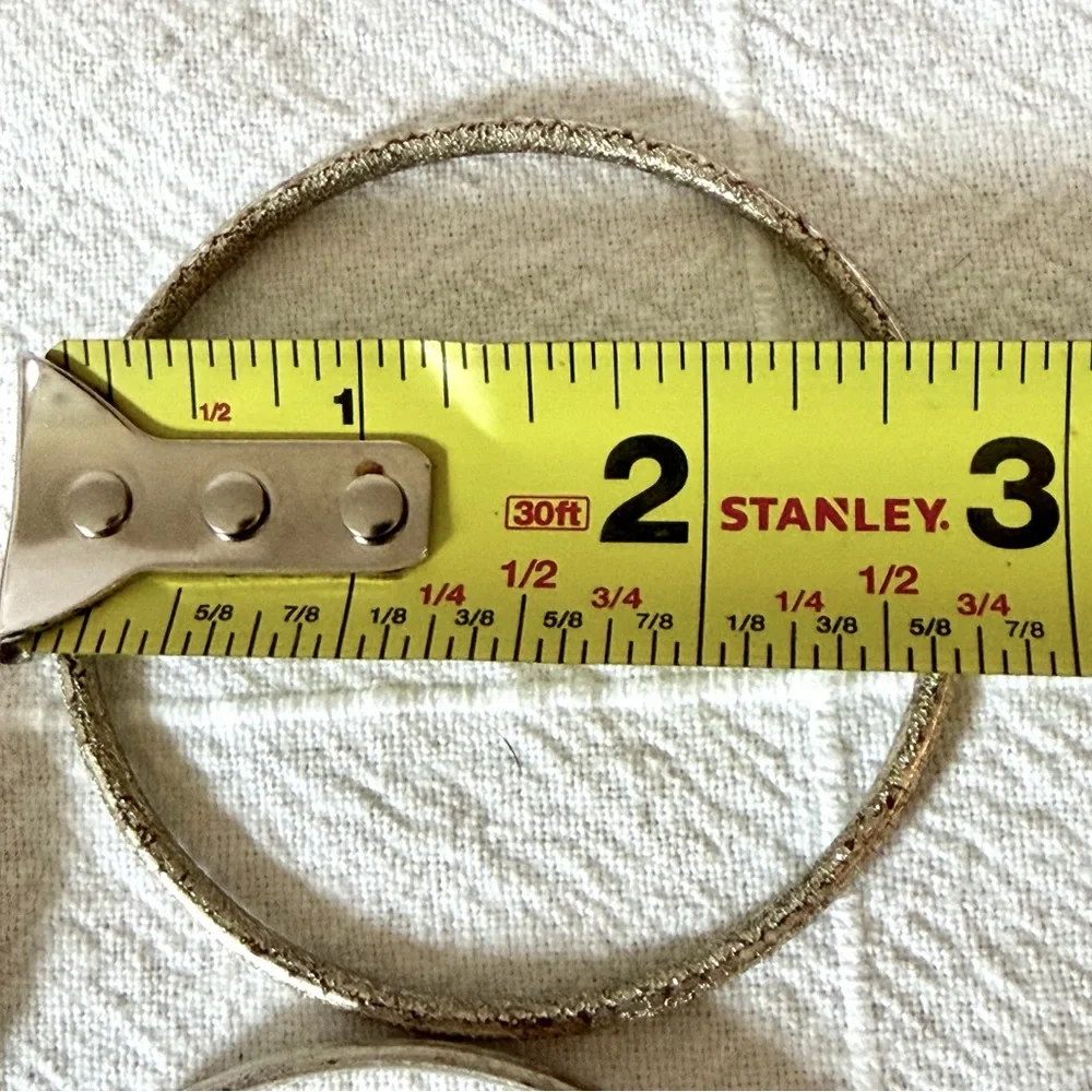 Set of 4 Silver Tone Bangle Bracelets to stack/layer